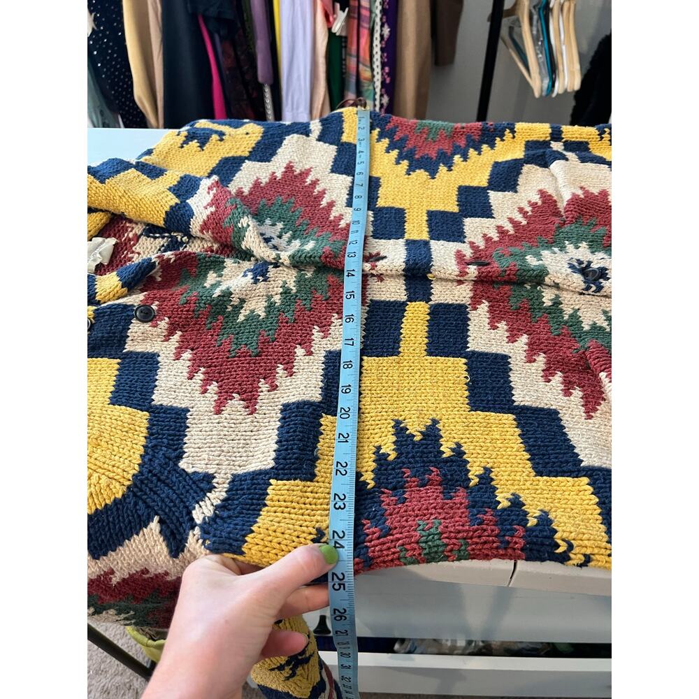 Ralph Lauren Denim & Supply Southwestern Cotton Woven Cardigan Sweater Size XL - Picture 9 of 11